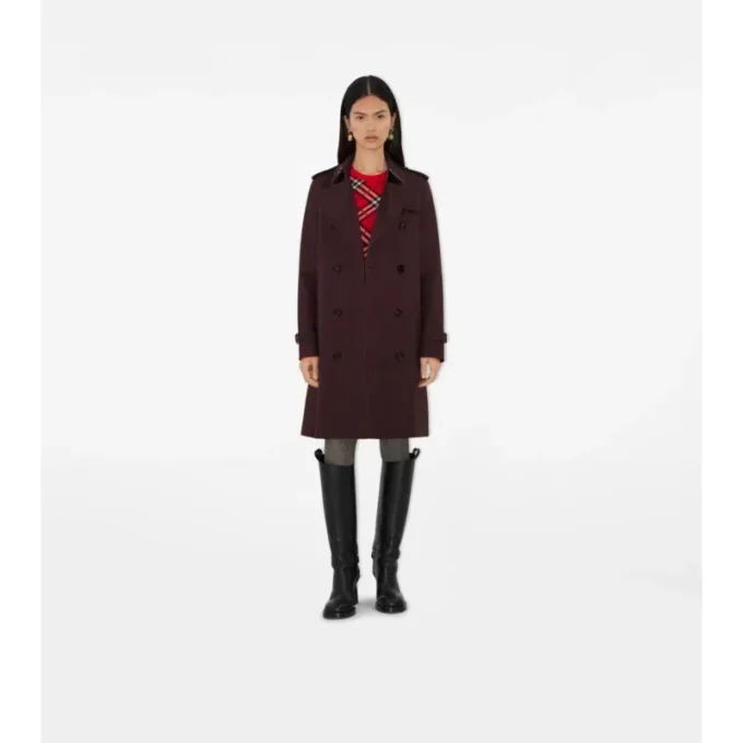 Mittellanger Kensington-Trench Coat aus Gabardine