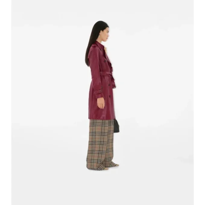 Mittellanger Kensington-Trenchcoat aus Leder