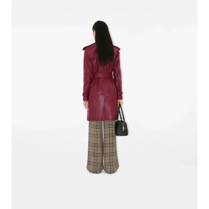 Mittellanger Kensington-Trenchcoat aus Leder