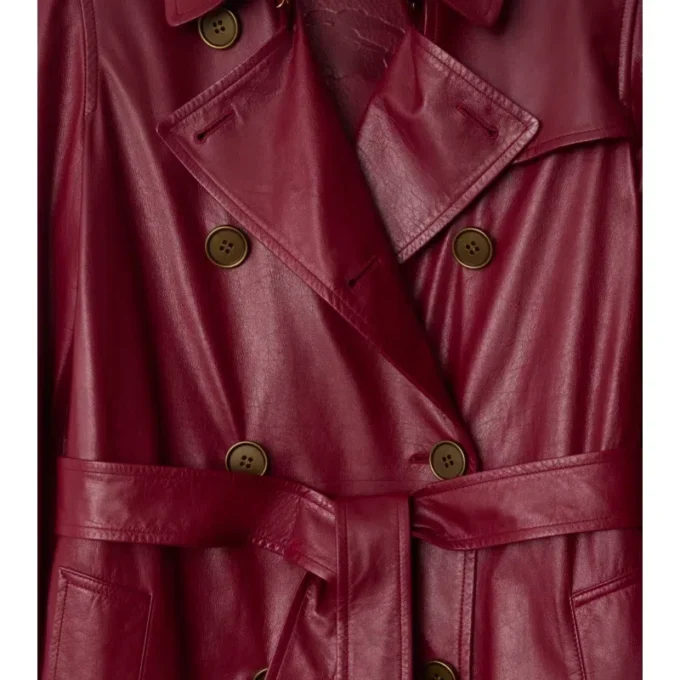 Mittellanger Kensington-Trenchcoat aus Leder