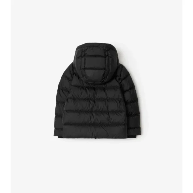 Nylon-Daunenmantel mit Kapuze