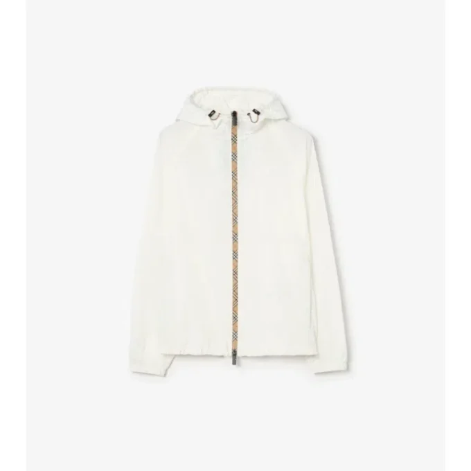 Nylon-Kapuzenjacke mit Karoband