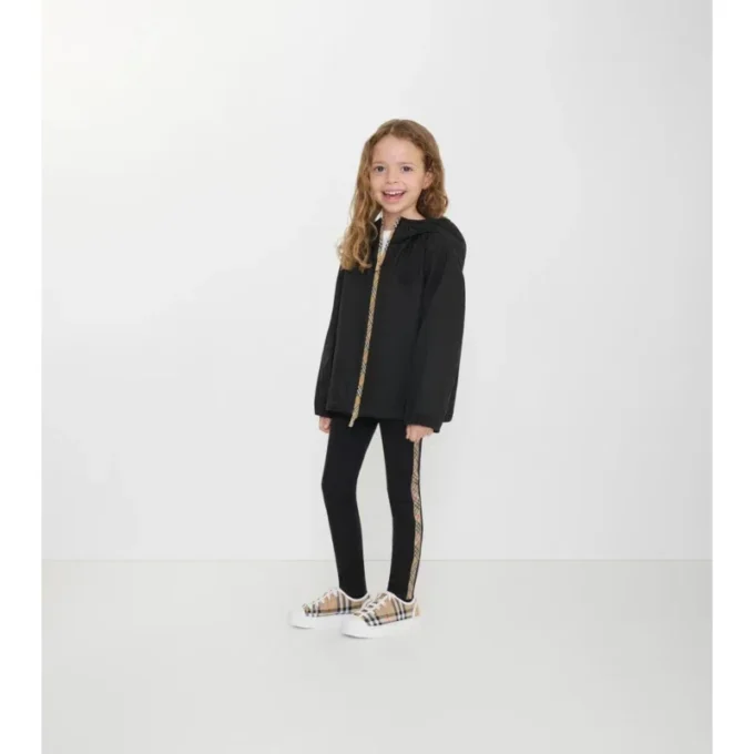 Nylon-Leggings mit Karobordüre