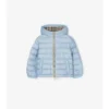 Nylon-Steppjacke mit Kapuze und Karomuster