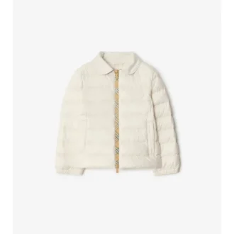 Nylon-Steppjacke mit Karomuster