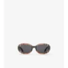 Ovale Sonnenbrille mit Karomuster