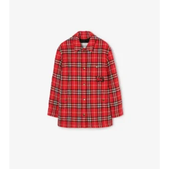Overshirt aus Wolle mit Karomuster