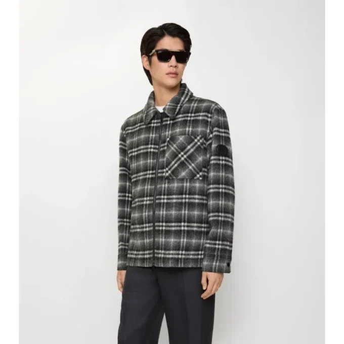 Overshirt aus Wolle mit Karomuster