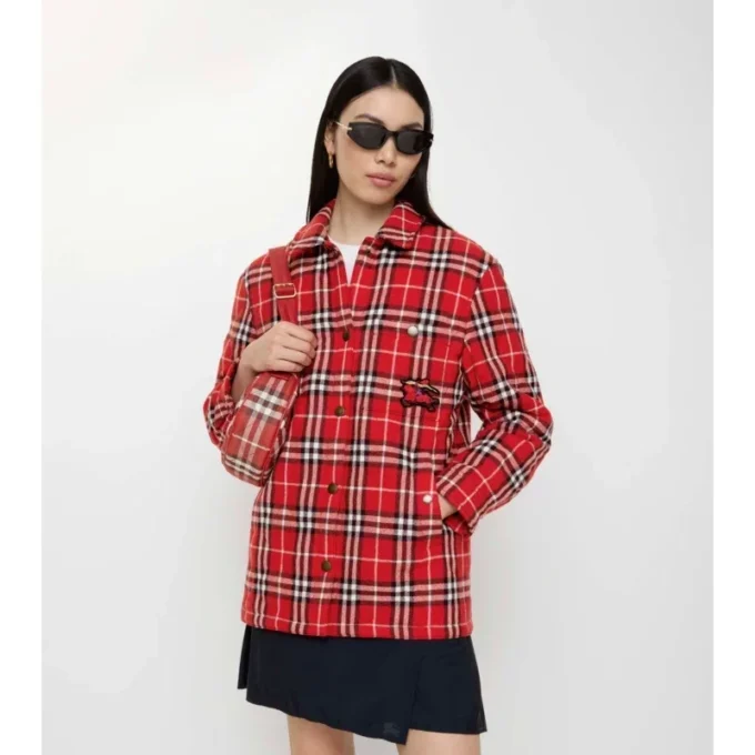 Overshirt aus Wolle mit Karomuster