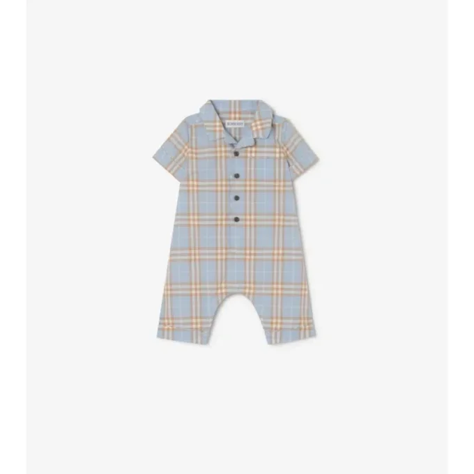 Playsuit aus Baumwolle mit Karomuster
