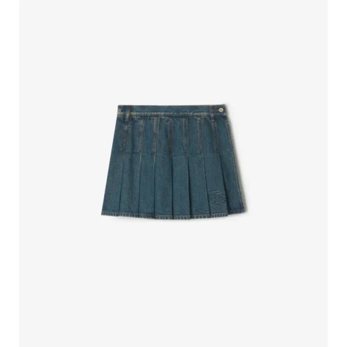 Plissierter Denim-Minirock