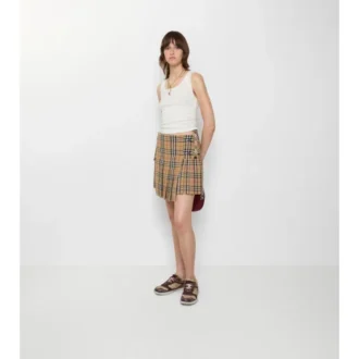 Plissierter Mini-Kilt aus Wolle mit Karomuster