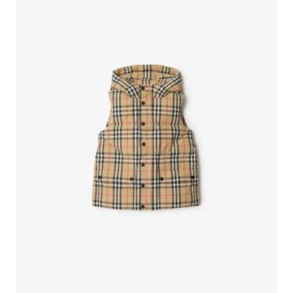 Puffer-Weste aus Nylon mit Karomuster
