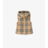 Puffer-Weste mit Kapuze im Burberry-Karomuster