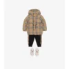 Puffermantel aus Nylon mit Karomuster