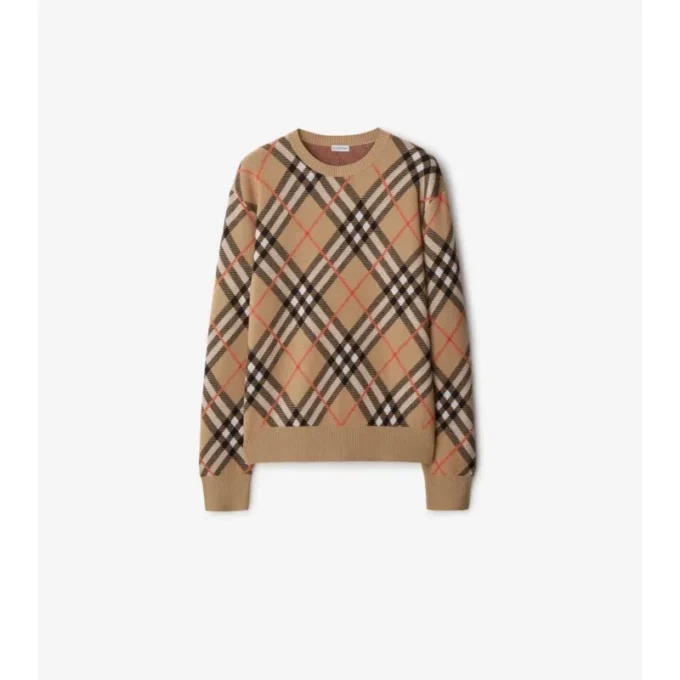 Pullover aus Wolle-Mohair-Mischung mit Karomuster