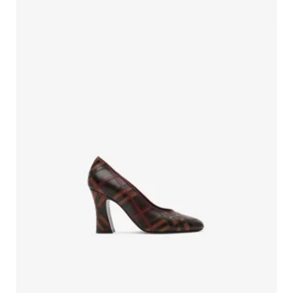 Pumps aus Leder mit Karomuster