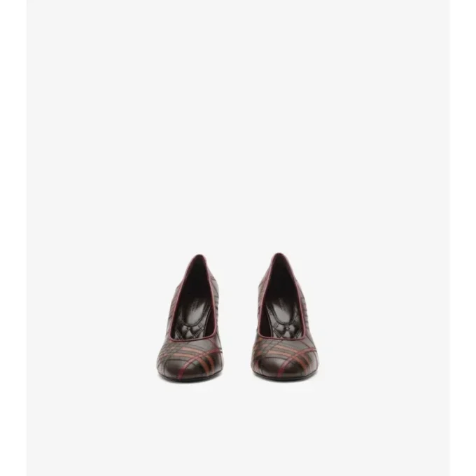Pumps aus Leder mit Karomuster