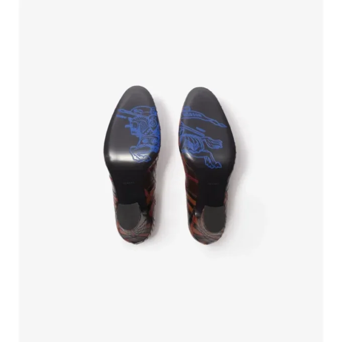 Pumps aus Leder mit Karomuster