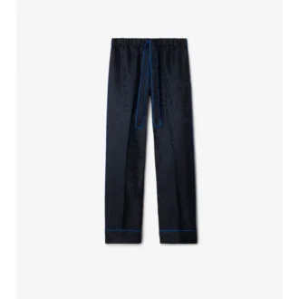 Pyjama-Hose aus Seide mit Sonnenblumenmuster