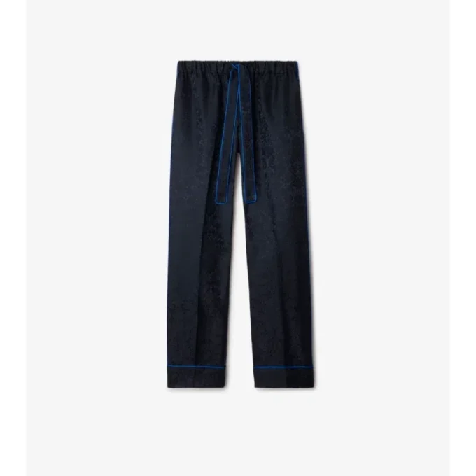 Pyjama-Hose aus Seide mit Sonnenblumenmuster