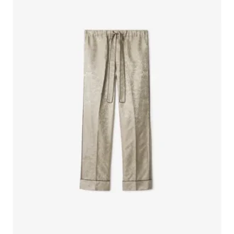 Pyjama-Hose aus Seide mit Sonnenblumenmuster