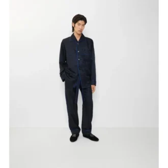 Pyjama-Hose aus Seide mit Sonnenblumenmuster