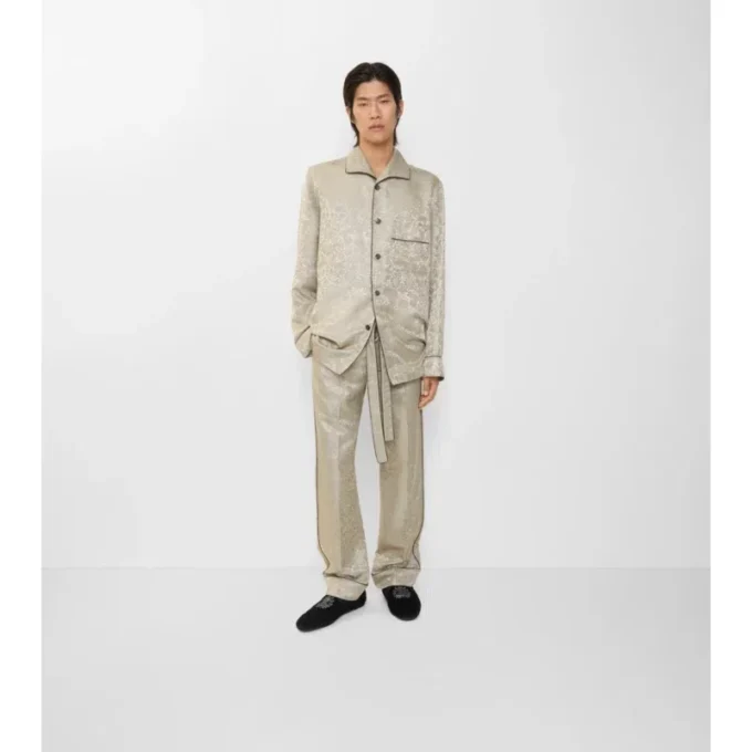 Pyjama-Hose aus Seide mit Sonnenblumenmuster