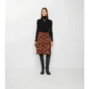 Rock aus gestepptem Nylon mit Geranium-Blatt-Muster