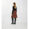 Rock aus gestepptem Nylon mit Geranium-Blatt-Muster