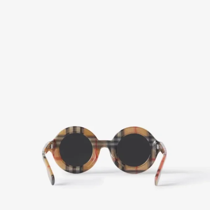 Runde Sonnenbrille mit Karomuster