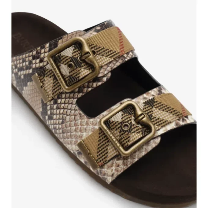 Sandalen mit Python-Print aus Leder 