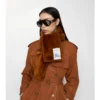 Schmal karierter Shearling-Schal