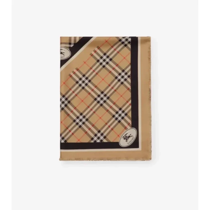 Seidenschal mit Check-Knight-Stempel