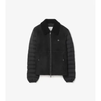 Shearling-Nylon-Steppjacke