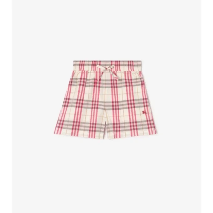 Shorts aus Baumwoll-Karostoff