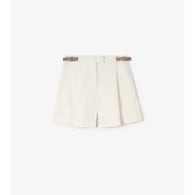 Shorts aus Baumwollpopeline mit Karoband