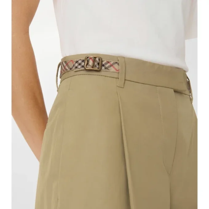 Shorts aus Baumwollpopeline mit Karoband