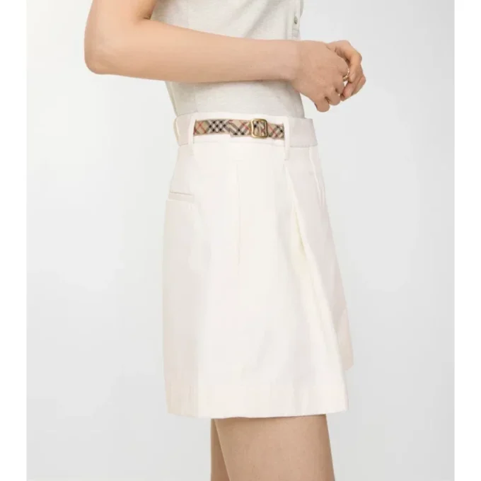 Shorts aus Baumwollpopeline mit Karoband