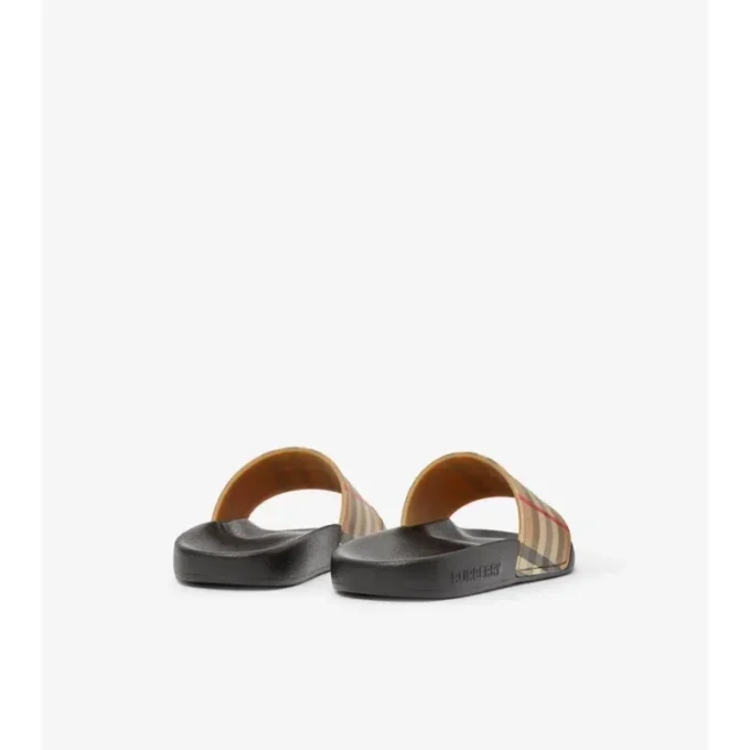 Slides mit Vintage Check-Muster