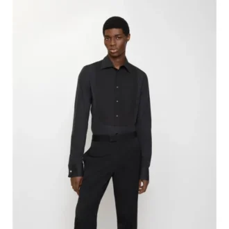 Slim-Fit-Smokinghemd aus Baumwolle