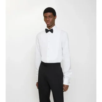 Slim-Fit-Smokinghemd aus Baumwolle