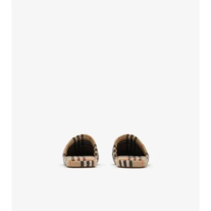 Slipper aus Wollmischung mit Karomuster
