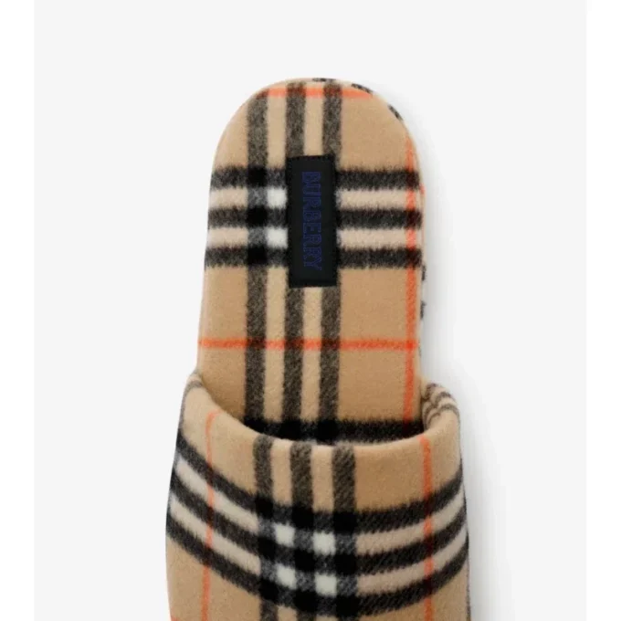 Slipper aus Wollmischung mit Karomuster