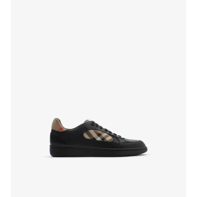 Sneaker aus Leder mit Karomuster