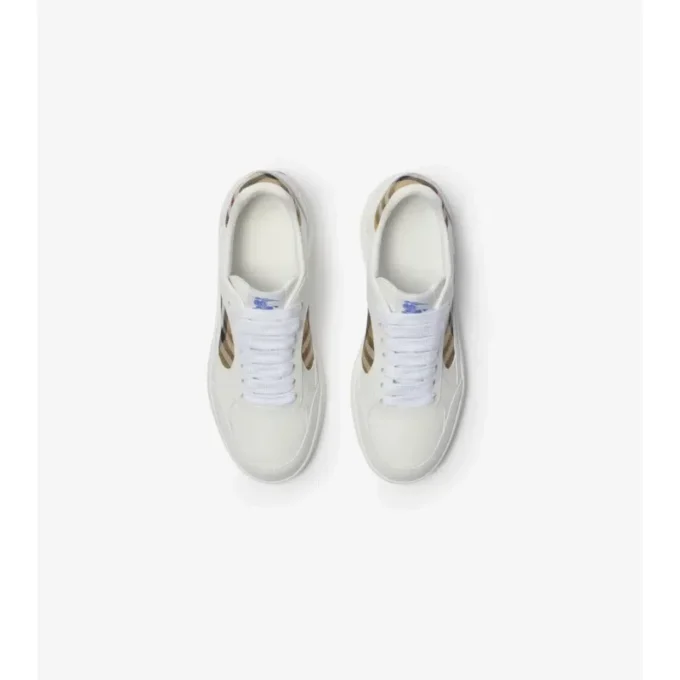 Sneaker aus Leder mit Karomuster