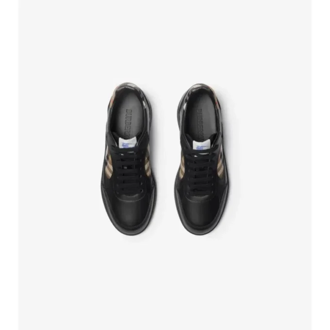 Sneaker aus Leder mit Karomuster