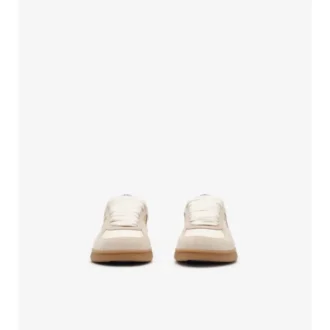 Sneaker aus Leder, Wildleder und Check-Muster