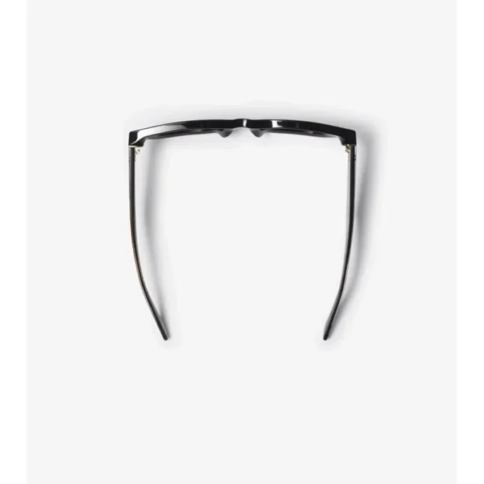 Sonnenbrille mit quadratischem Rahmen und Check-Muster-Intarsien