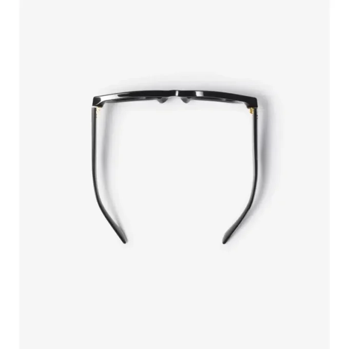 Sonnenbrille mit quadratischem Rahmen und Check-Muster-Intarsien